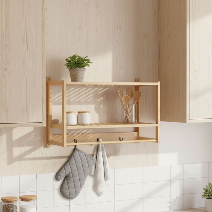 Поличка для ванної кімнати Relaxdays з гачками та тримачем для рушників