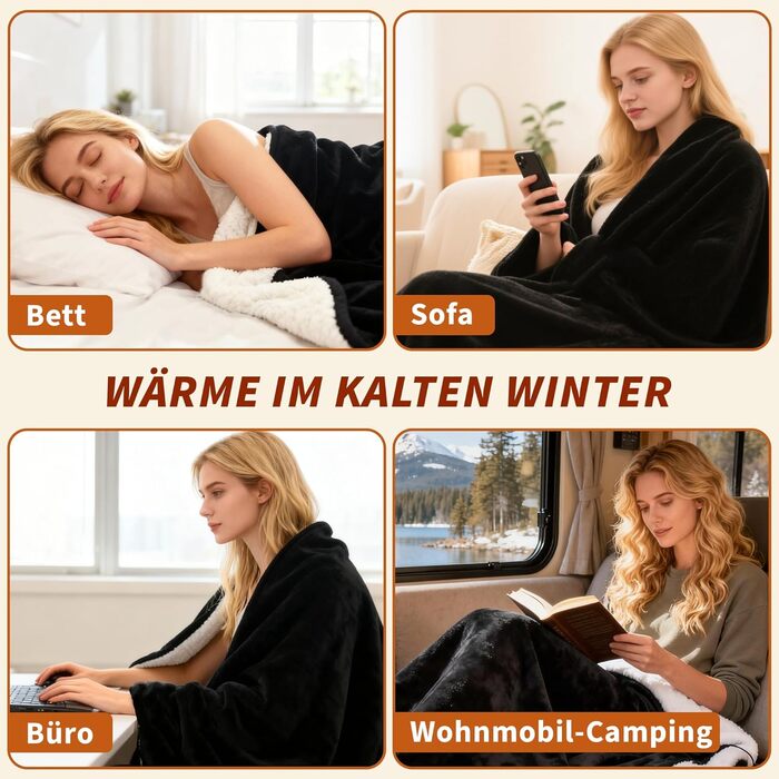 Електрична гріюча ковдра Citybee 180x130 см з таймером та захистом від перегріву