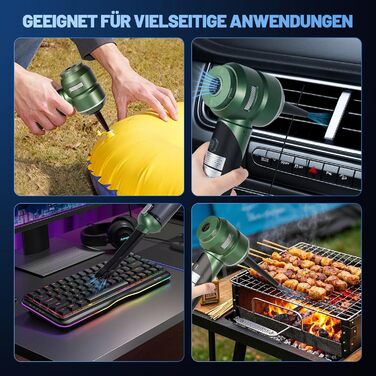 Акумуляторний ручний пилосос HANSILK 4 в 1, бездротовий автомобільний пилосос 25000Па, безщітковий двигун, 3 режими потужності, складаний міні-пилосос для авто, дому, диванів та шерсті тварин