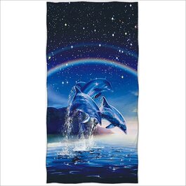 Пляжний рушник Zomer 70x140 см, пляжний рушник з мікрофібри з принтом-Дельфін Байрон-Бей (Дельфін 2)