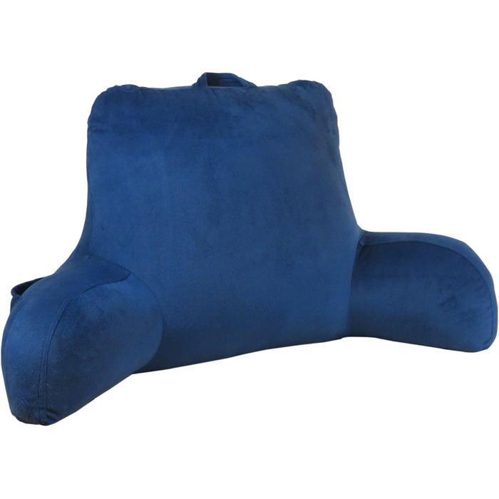 Підставка для ліжка Klear Vu Velours з подушкою для підтримки спини, з кишенею та ручкою, Коко Браун (Темно-синій)