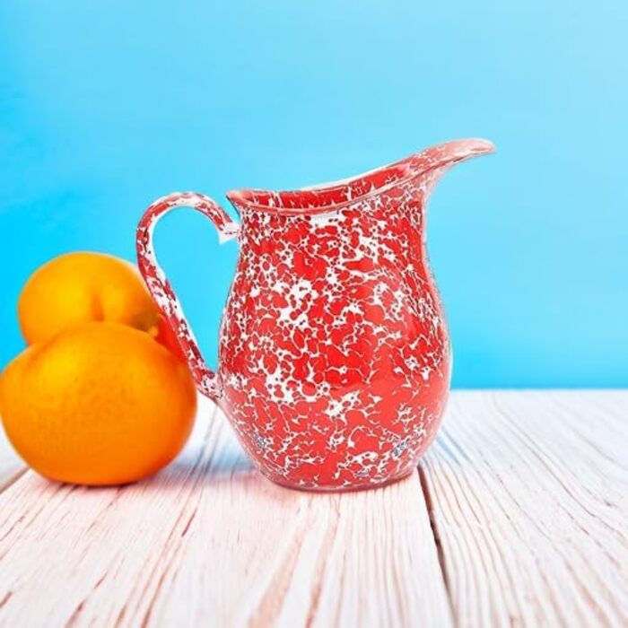 Круг Crow Canyon Home з емальованого посуду - великий, міцний, для дому та відпочинку на природі, можна мити в посудомийній машині (червоний)