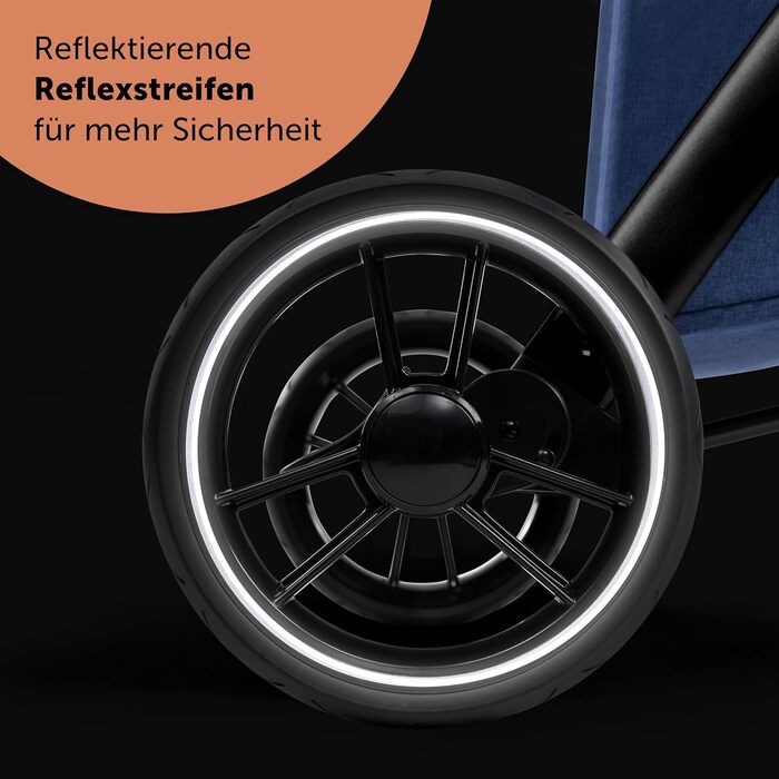 Дитяча коляска Bergsteiger Lugo 3в1 | Комплект: люлька, прогулянковий блок, автокрісло | Isofix база (синій)