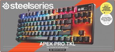 Клавіатура SteelSeries Apex Pro TKL Gen 3 - ігрова, механічна, TKL, Hall Effect, OmniPoint 3.0, German QWERTZ, чорна