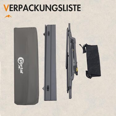 Складаний кемпінговий стіл Portal з регулюванням висоти, алюмінієвий, 90 x 53 см, сірий