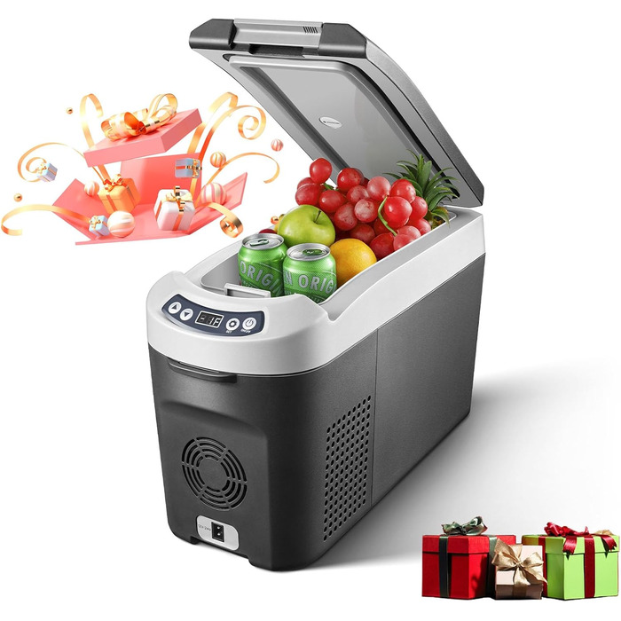 Компресорна холодильна сумка AAOBOSI 15L -20°C до +20°C, 12/24V для авто, вантажівки, човна, кемпера та розетки, чорна