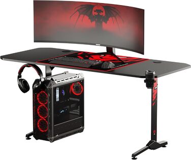 Ігровий стіл Diablo X-Mate 160x75x75 см: карбонова стільниця, підставка для навушників, тримач для напоїв