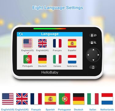 Відеоняня HelloBaby HB6250 з камерою та аудіо, 5