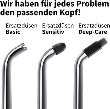 Munddusche AQUADENT A2 | Бездротова | Для дому та в дорогу | Water Flosser | Ефективне очищення міжзубного простору | 3 програми | Чорний