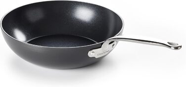 GreenPan Barcelona Wok 28 см з керамічним антипригарним покриттям, нержавіюча сталь, для індукції, сумісний з духовкою, чорний