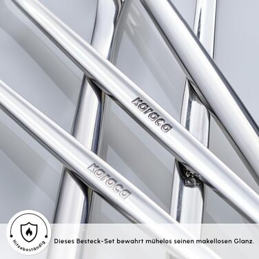 Набір столових приборів Karaca Orion (60 предметів) для 12 осіб - нержавіюча сталь, ножі, виделки, ложки, блискучі ножі та виделки, кухонний набір (сріблястий)