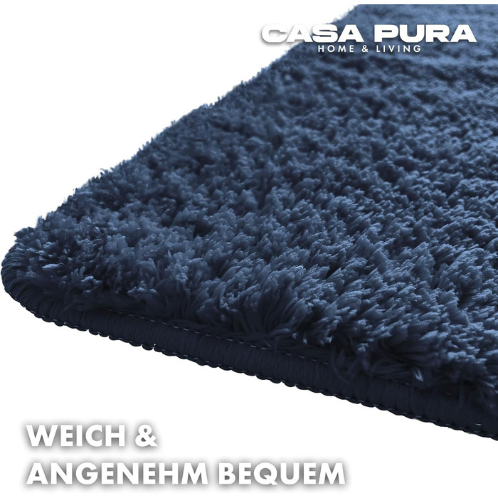 М'який килимок для ванної кімнати Casa Pura Sky Soft 80x150 см, Marineblau (морський блакитний)