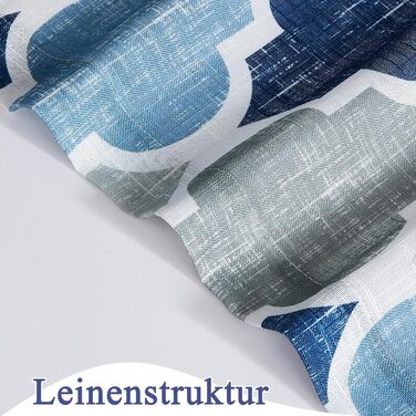 Штори Beauoop Blue Grey Voile, лляний вигляд, ромбоподібний візерунок, комплект з 2 шт. , 127x245см, напівпрозорі