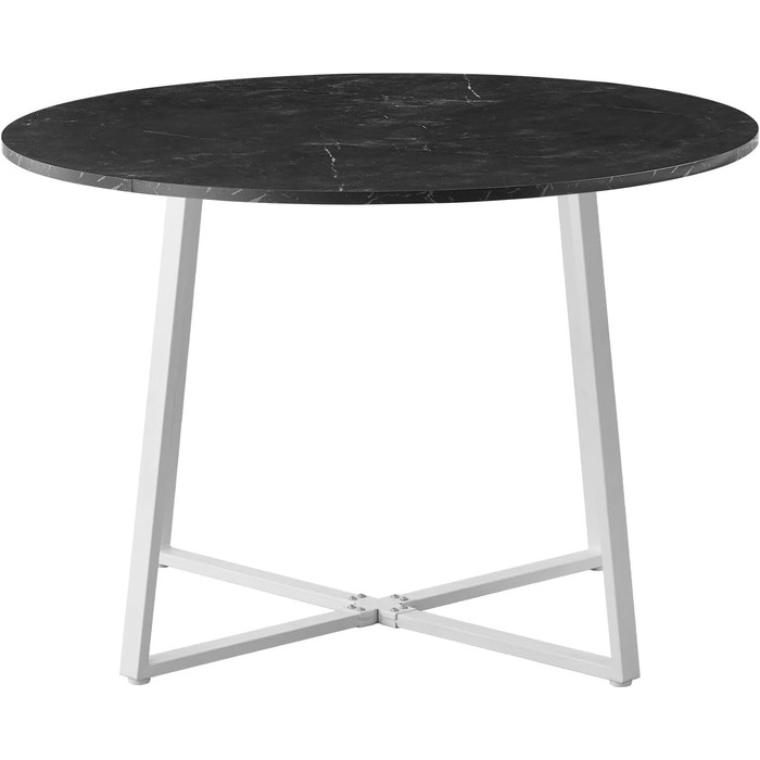 Столовий стіл DUBI Möbel NOA, круглий 110x110 см, для кухні та їдальні, індустріальний стиль, бетонний вигляд, 11216-US-BETO (Marmor-weiß)