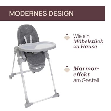 Дитячий стільчик Chicco Polly Armonia - 3в1, до 40 кг, 9 положень висоти, регульована підніжка, компактний, темно-сірий