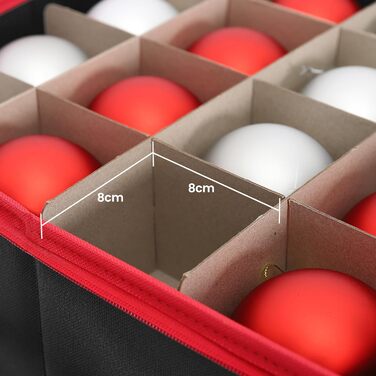 Коробка для зберігання прикрас на ялинку SALCAR з 128 відділеннями, чорна