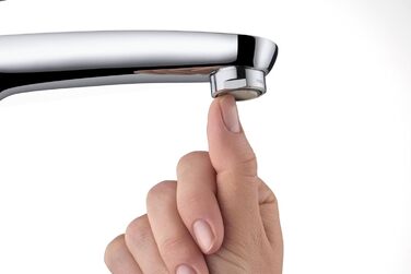 Змішувач для умивальника Duravit B.1, розмір M (висота виливу 110 мм), хром, з керамічною картридж, без зливного механізму