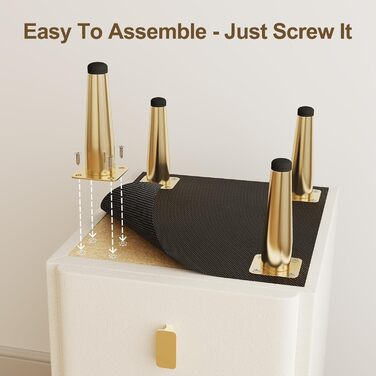 Нічний столик AQIMUELE, білий, з 2 висувними ящиками, 30 см, без встановлення, шкіряна поверхня