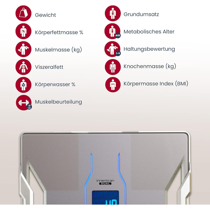 Ваги для аналізу тіла TANITA RD-953, Bluetooth, мед. Технологія, більше 10 читань (платина)