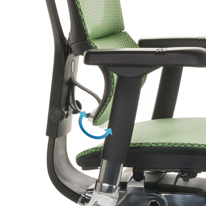 Ергономічне крісло для офісу/кабінету ERGOHUMAN SLIM GEN2 з сітчастою спинкою, колір зелений, hjh OFFICE