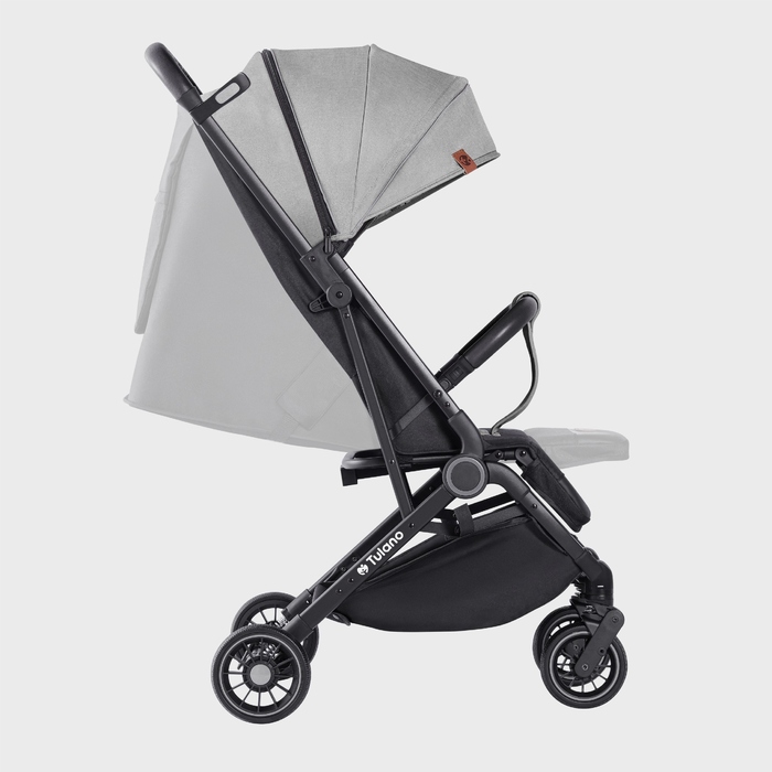 Дитячий прогулянковий візок TULANO Milan 35, сірий, легкий, складний, з москітною сіткою