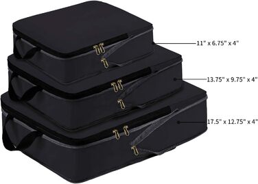 Набір компресійних органайзерів для одягу в подорожі Eono by Amazon, 4 шт, темно-синій — стисні навісні сумки для валізи та рюкзака