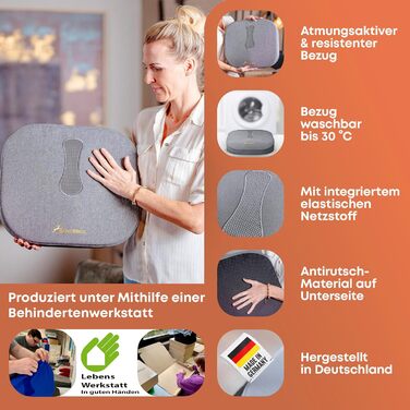 Ортопедична подушка для сидіння [ПАТЕНТОВАНО & ФОРМОСТІЙКА] - подушка для офісного крісла та авто - подушка для стільця, підкладка для офісного крісла, подушка для куприка, сидіння (Сірий-MEDIUM 65-90 кг) MEDIUM 65-90 кг Сірий