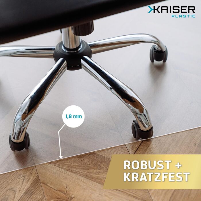 Захисна килимок Kaiser Bodenschutzmatte, 115x135 см - прозора підкладка під стіл/стілець - антиковзаюча - для офісу та дому