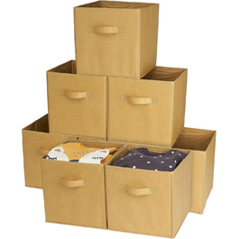 Складні кубічні коробки для зберігання, складний органайзер для одягу, дитячої кімнати, шафи, іграшок - хакі, 27,5 см x 27,5 см x 28 см, 8