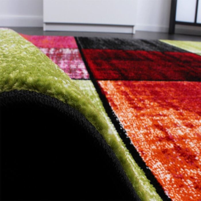 Домашній килим Paco для дитячої кімнати, дитячий килим в клітку, Різнокольоровий строкатий червоний, рожевий, зелений, синій, Розмір (160x220 см)