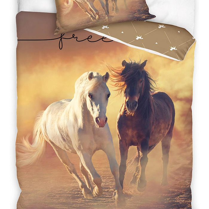 Комплект постільної білизни для коней termana 135x200 * постільна білизна Для дівчаток Freedom в стилі коней * Наволочка 80x80 підодіяльник 135x200 см-100 бавовна