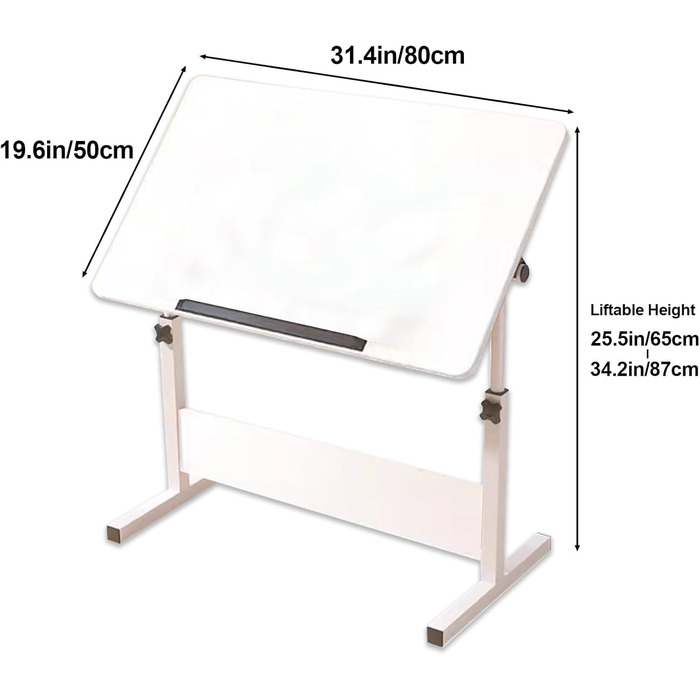 Регульований стіл для малювання, мольберт для художників, стіл для малювання, комп'ютерний стіл для дому та офісу, 49,8 x 79,8 см