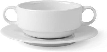 Порцелянова миска для супу з 6 страв без ручки об'ємом 0,35 л з блюдцем (Mondial)