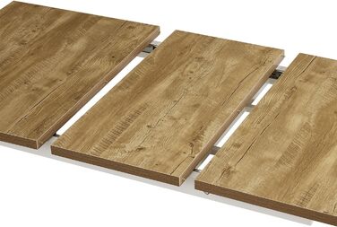 Розсувний обідній стіл B&D LARS 120-160 x 80 см для кухні, 4-6 осіб, стиль Industrial Modern, колір дикий дуб, чорне металеве підстав'я, 11202-XS-EIWL