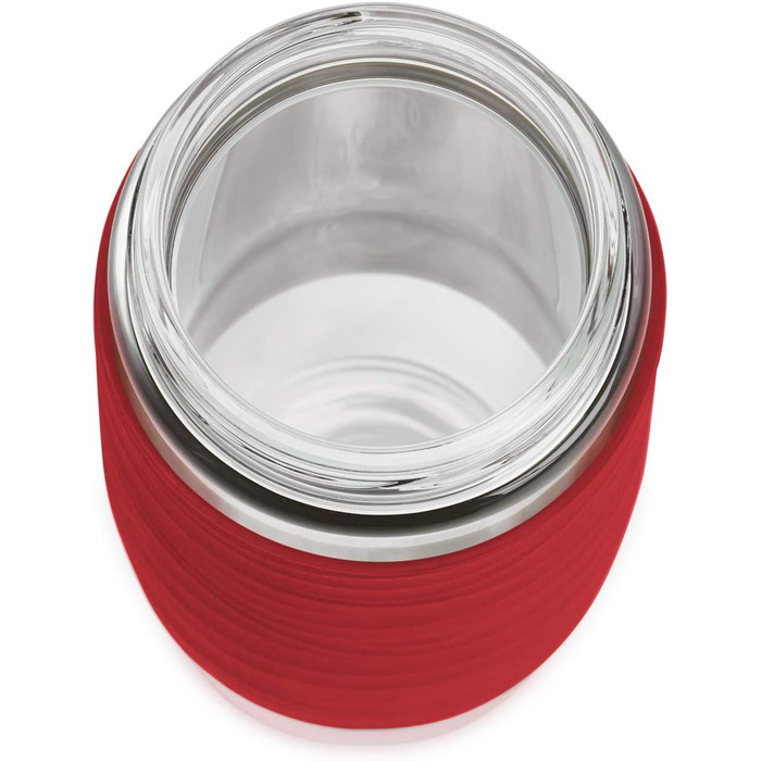 Чайний горнятко Emsa N20805 Teebecher з подвійними стінками, 0.4 л, знімний фільтр, без BPA, герметичне, не протікає, придатне для миття в посудомийній машині, 360° отвір (Червоний)