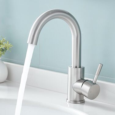 Змішувач для ванної кімнати Fransiton Bad Hoch, водозберігаючий настінний змішувач для раковини (нержавіюча сталь)