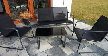 Комплект садових меблів зі штучного ротанга ZD Trading Lato, чорний, 4 предмети