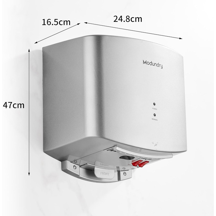 Автоматичний електричний сушар для рук настінний - для дому та офісу (срібляний)