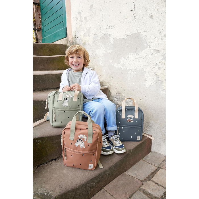 Рюкзак дитячий з нагрудним ременем Сумка для дитячого садка Рюкзак для дитячого садка 28 см, 5,5 л, 3 роки/Рюкзак Mini Square Рюкзак Happy Prints Карамель
