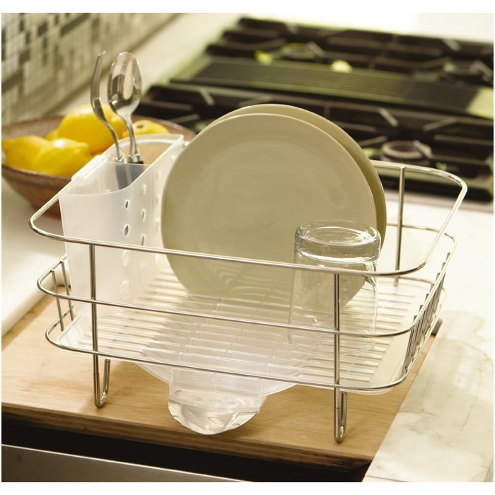 Сушарка для посуду simplehuman KT1104 компактна, пластик, 5 років гарантії, матова сталь