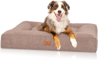 Ортопедична лежанка для собак Knuffelwuff Sofia XL - подушка для великих, середніх і малих собак - миється (80 x 60 см, бежевий)