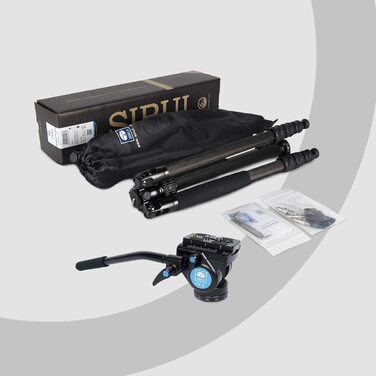 Професійний відеоштатив SIRUI Profi Traveler VC 159 см, карбон, для подорожей, з відеоголовкою, вантажопідйомність до 3 кг