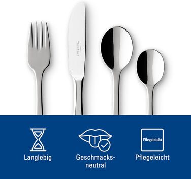 Дитячий столовий набір Villeroy & Boch Teddy, 4 шт., нержавіюча сталь 18/10, срібний, 21,5 x 15 x 2,5 см