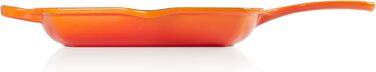 Сковорода-гриль LE CREUSET Signature з чавуну, квадратна, 26 см, для всіх типів плит (включно з індукційними), 2,86 кг, колір: рудо-червоний (Flint)