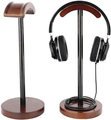 Підставка для навушників GEZICHTA з натурального дерева, металева стійка, гнучка підставка для ігрових навушників