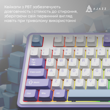 Бездротова механічна клавіатура Ajazz AK980 V2 Gift Switch V2 Purple White Blue (AK980-V2-G-PWB)