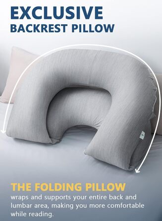 Подушка для читання INSEN з охолоджуючими смугами, сіра, базова модель