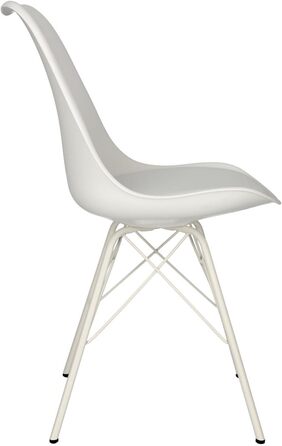 AC Design Їдальні стільці Emanuel, PU/Метал, 2 шт, Білий/Білий, 48,5 x 85,5 x 54 см