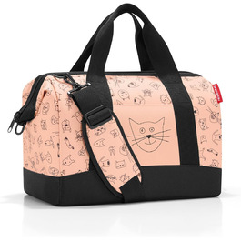 Дитяча сумка Reisenthel Allrounder M Kids Рожева з милими тваринами - маленька дорожня сумка для дітей з кріпленням для ручки валізи