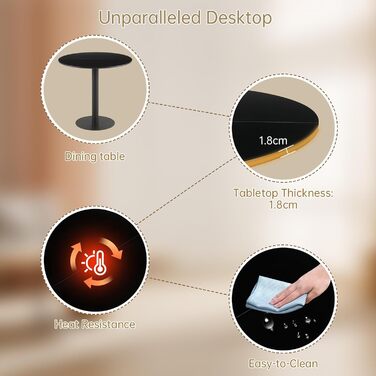 Круглий обідній стіл для кухні, вітальні, балкону. Білий, 70x70 см.